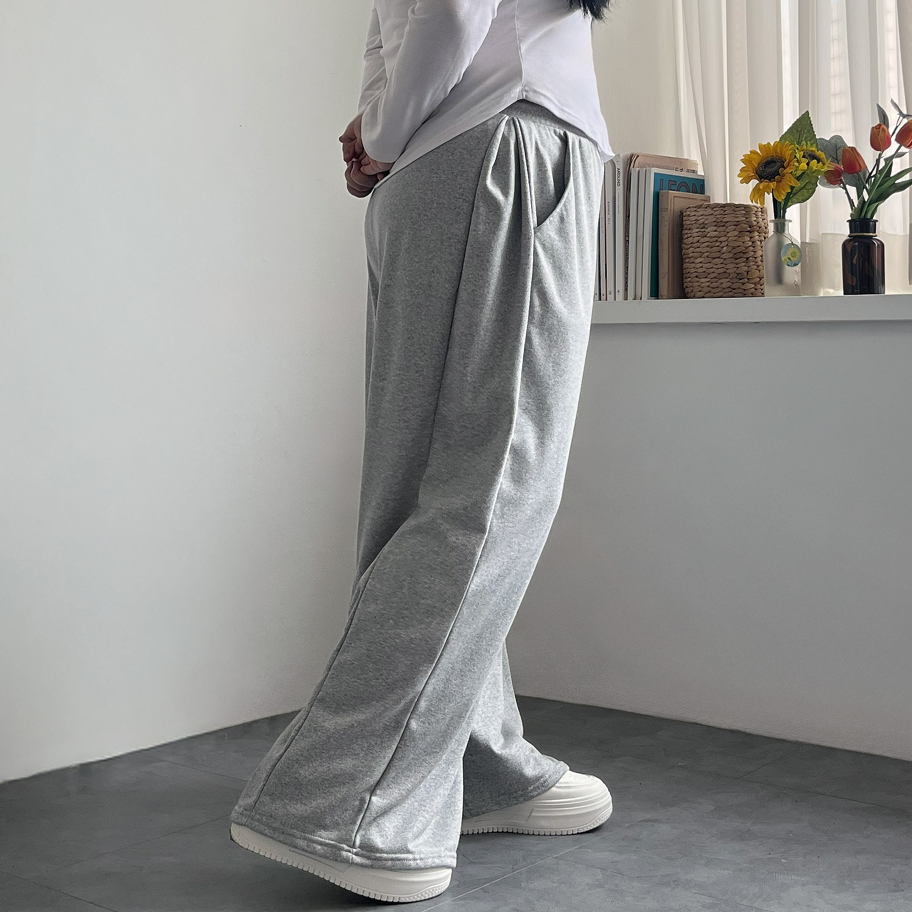 1+1 핀턱바지 키작녀 와이드팬츠 - 상세 이미지 5