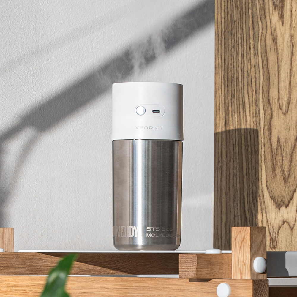 벤딕트 미니 가습기 초음파 사무실 탁상용 스텐 휴대용 무선 통세척 휴미디