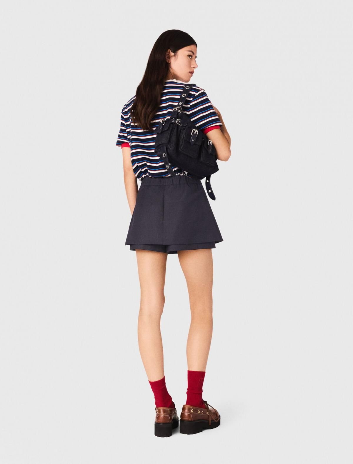 마쥬 테일러드 미니 스커트팬츠 다크네이비 록이펙트 3661601970306 MARINE - 상세 이미지 4