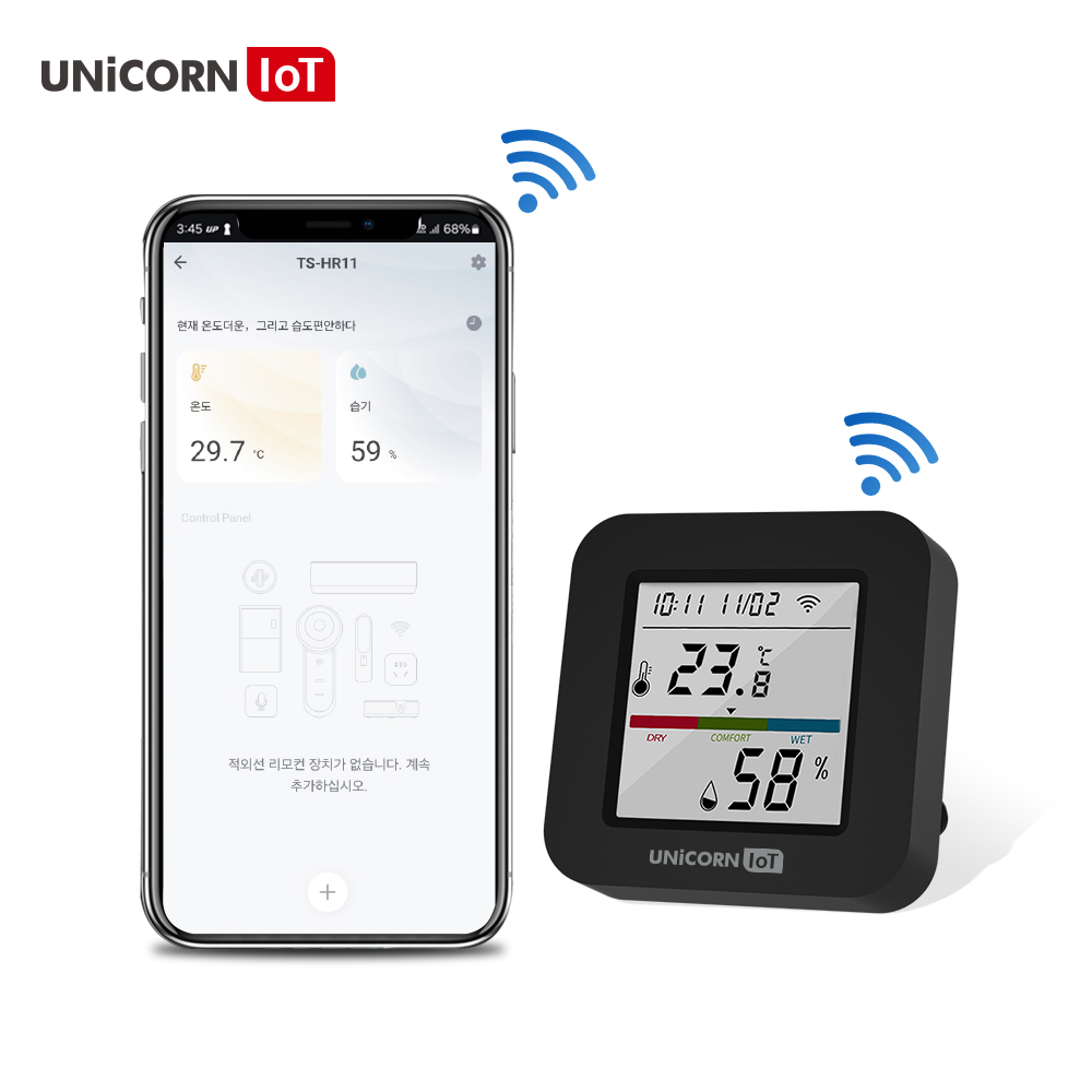 유니콘IOT 스마트 LCD온습도센서+만능IR리모컨 냉난방 에어컨 제어통합 WIFI방식 TS-HR11 - 상세 이미지 5