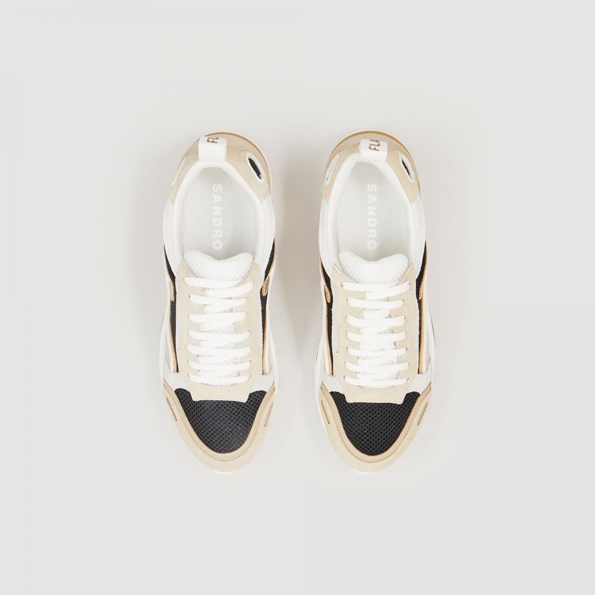 산드로 테크니컬 멀티소재 청키 스니커즈 Flame SFACH00272_207 GOLD - 상세 이미지 2