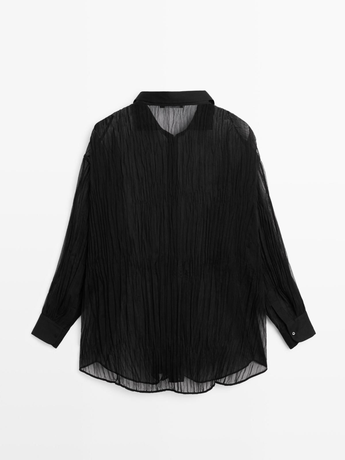 마시모두띠 테크니컬 플리츠 루즈핏 셔츠 블랙 6081/751 BLACK - 상세 이미지 5