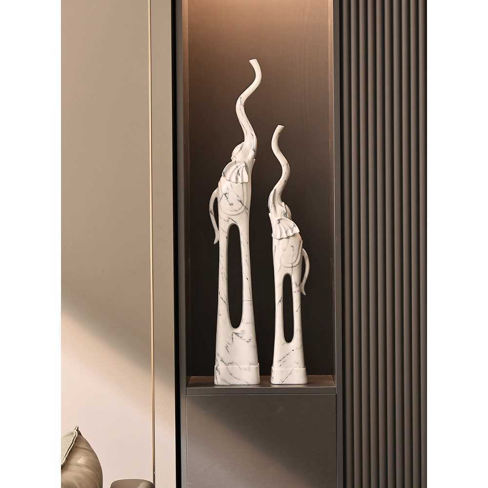 코끼리 장식품 집들이 선물용 거실 장식 소품 집들이 블루 코끼리 한 쌍(92cm+72cm) - 상품 이미지
