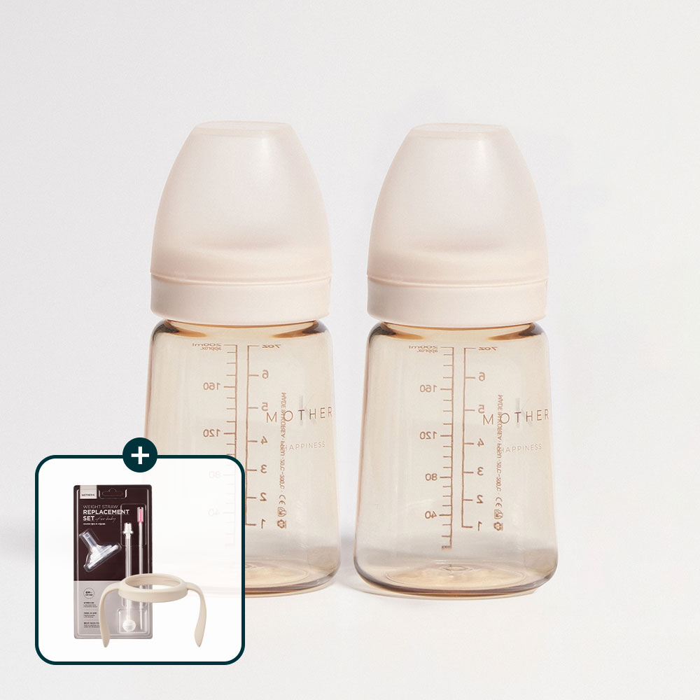 [단계업 패키지 GIFT / 1+1] 마더케이 신생아 배앓이방지 베이직 PPSU 젖병 180ML / 아기젖병