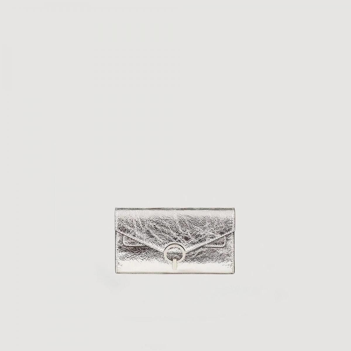 산드로 메탈릭 실버 체인 크로스백 Pochette Yza Pocket SFASA01095 SILBER - 상세 이미지 2