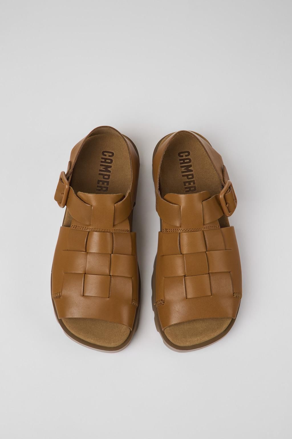 캠퍼 테크니컬 브라운 레더 스트랩 샌들 Brutus K201397-004 BROWN - 상세 이미지 4