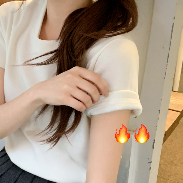밍크안감 베이직 크롭 반팔 티셔츠 ts4754 - 메인 이미지