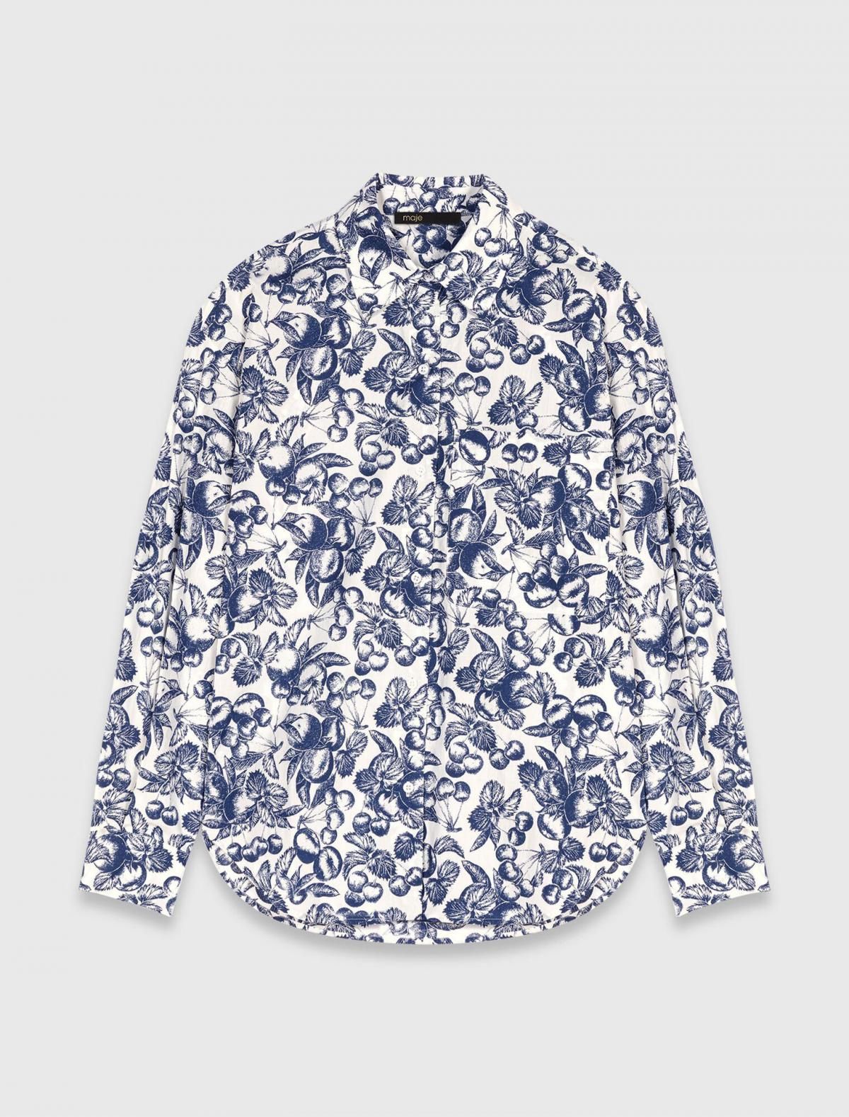 마쥬 프루티 패턴 롱 셔츠 3661601964657 BLEU FRUITS PRINT - 메인 이미지