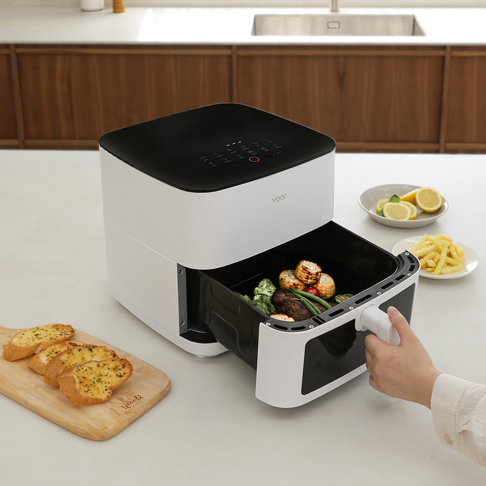 보아르 듀얼히팅 상하열선 에어프라이어 냉동피자 8L 바스켓 대용량 에어프라이기