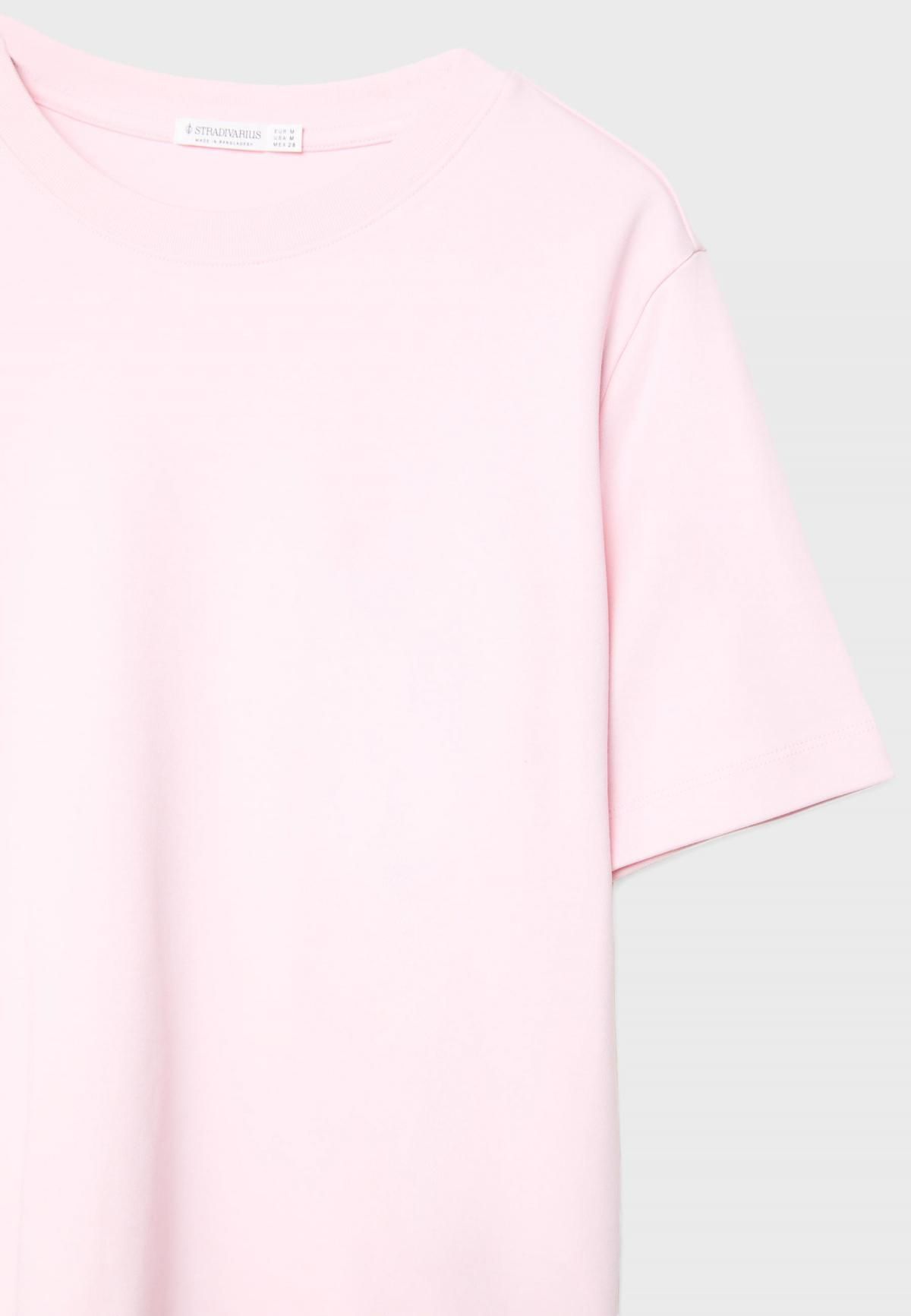 스트라디바리우스 헤비웨이트 코튼 베이직 레귤러핏 반팔 티셔츠 6516/883 PASTEL PINK - 상세 이미지 4