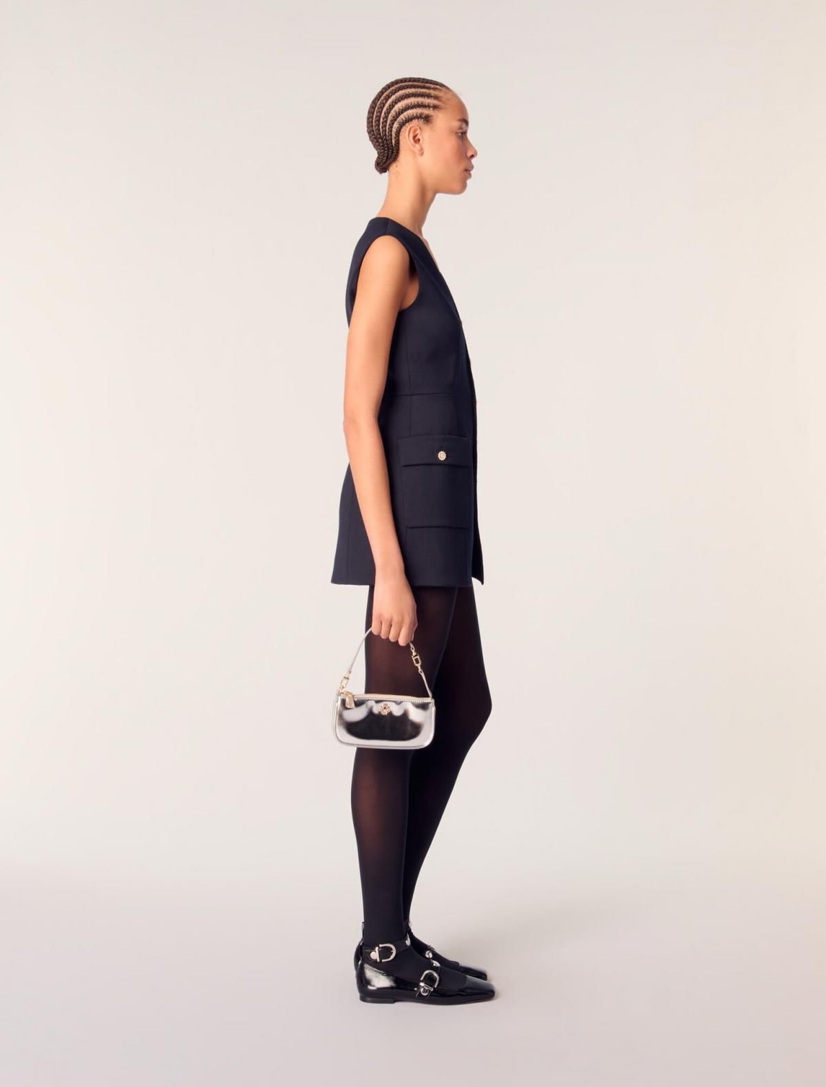 마쥬 테일러드 울믹스 브이넥 미니 원피스 3661601955310 MARINE - 상세 이미지 3