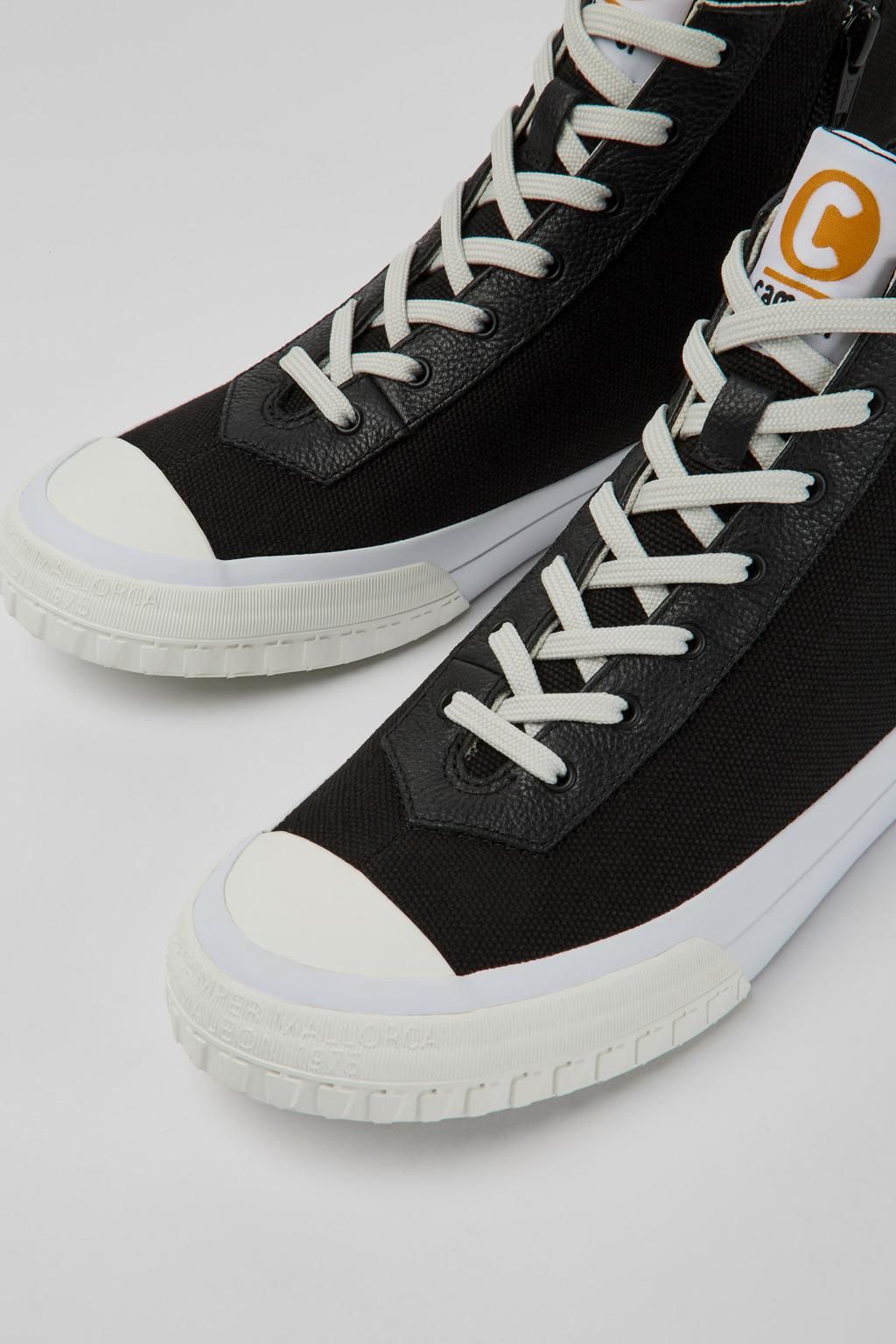 캠퍼 하이탑 스니커즈 블랙 캔버스 Camaleon K400615-001 BLACK - 상세 이미지 2