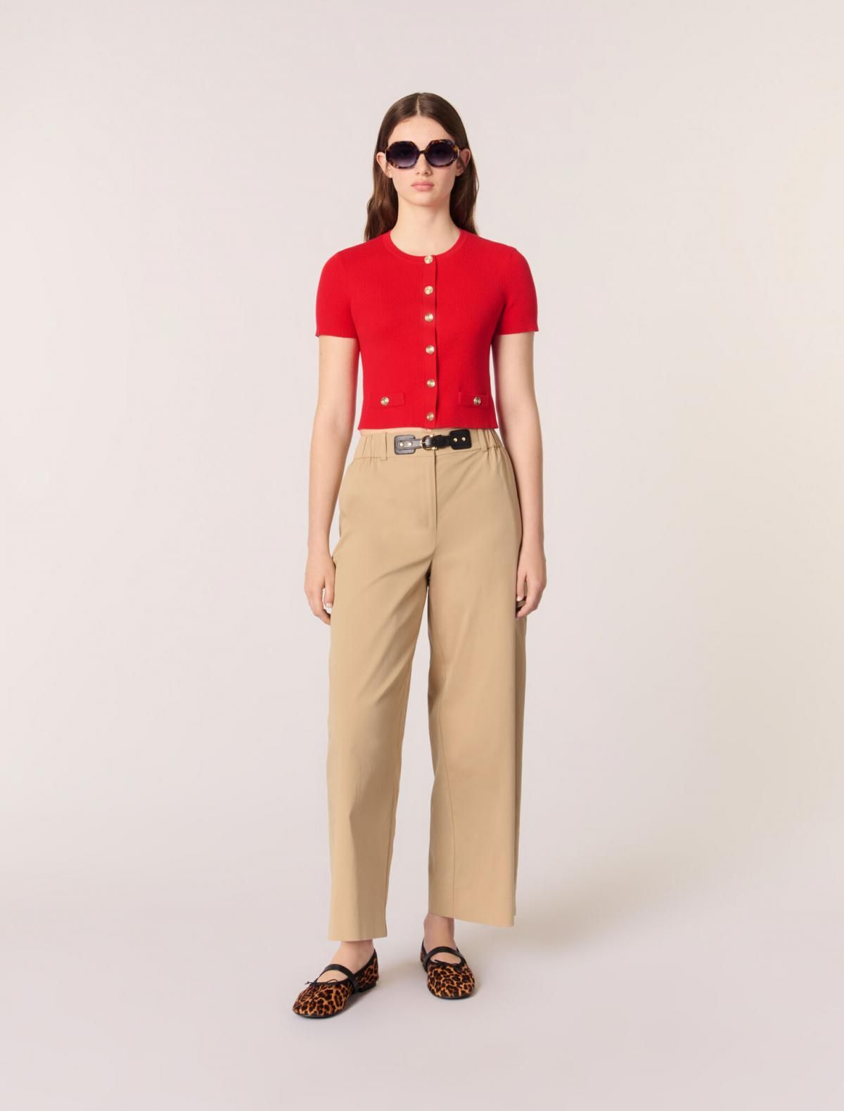 마쥬 와이드핏 코튼 개버딘 팬츠 3661601930065 BEIGE CLAIR - 상세 이미지 3