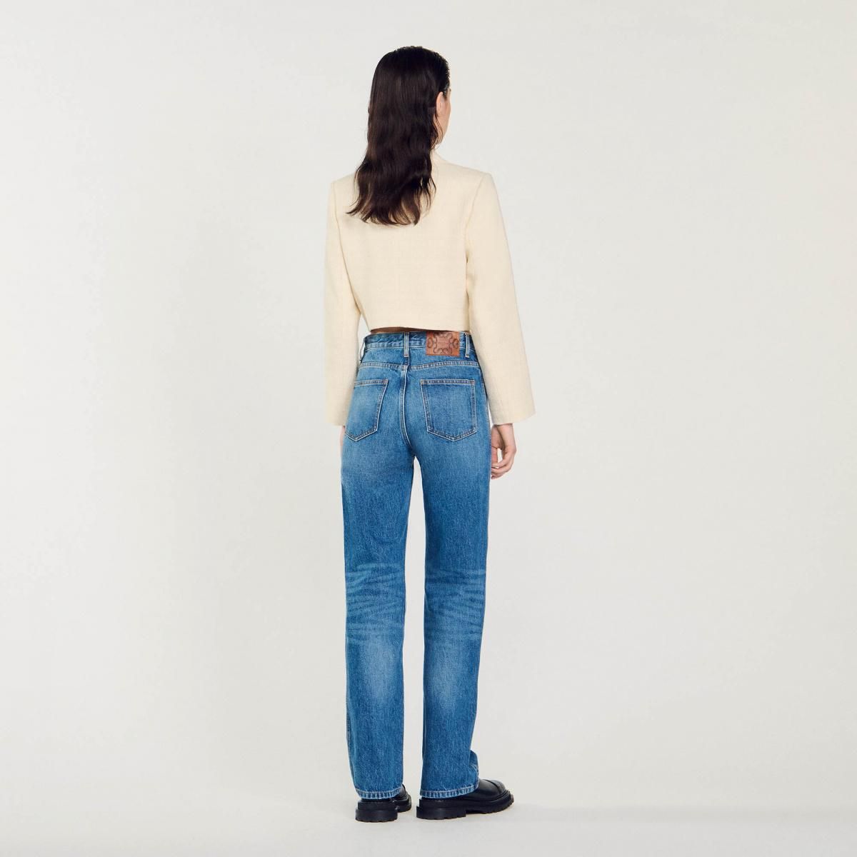 산드로 에코 프렌들리 워싱 데님 여성 부츠컷 청바지 SFPJE00460_4785 JEANSBLAU - 상세 이미지 5