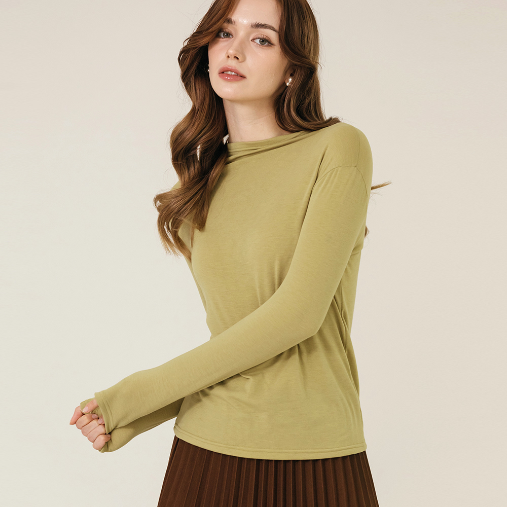 히트 반하이넥 베이직 기모안감티셔츠 - 상품 이미지