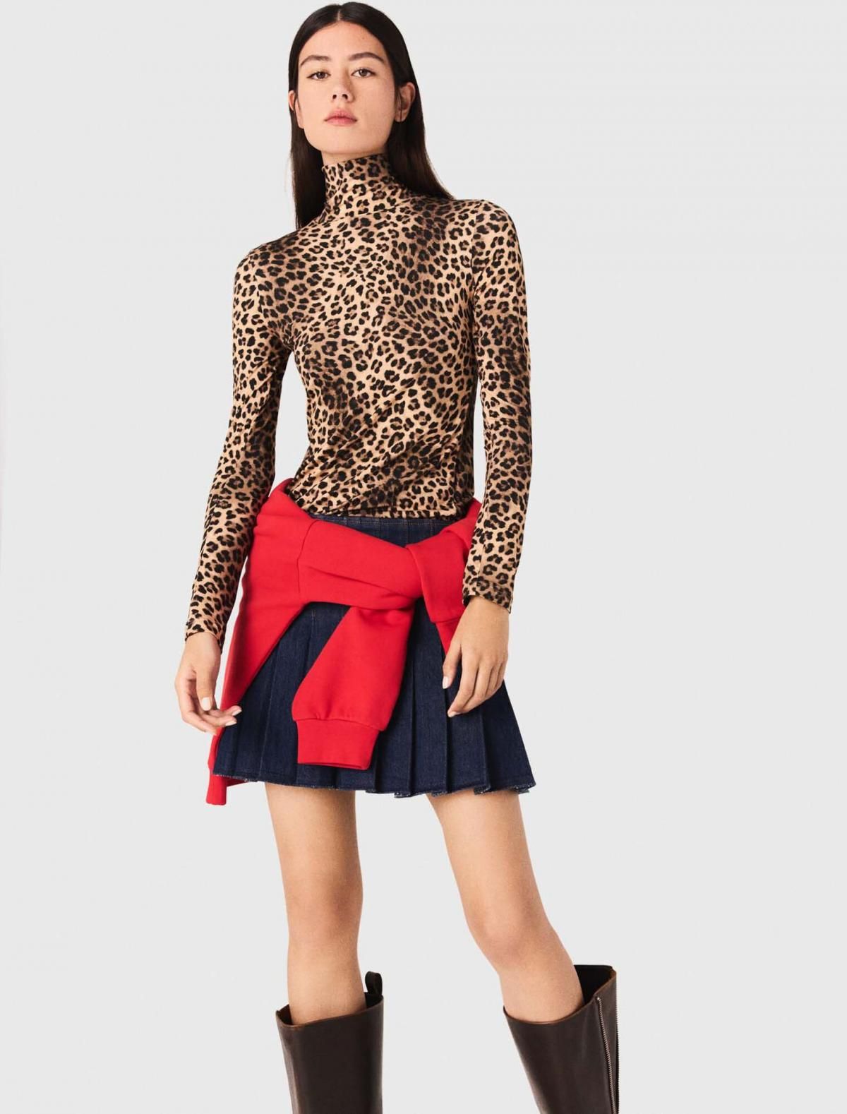 마쥬 레오파드 하이넥 슬림핏 긴팔 티셔츠 3661601979149 IMPRIME LEOPARD - 상세 이미지 5