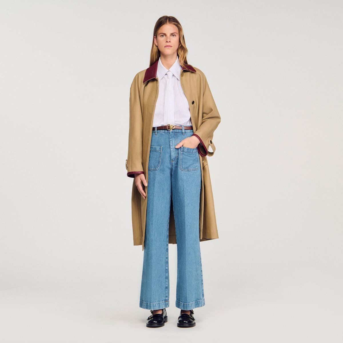 산드로 트렌디 하이웨이스트 와이드핏 연청 데님 팬츠 SFPJE00764_4785 JEANSBLAU - 상세 이미지 2