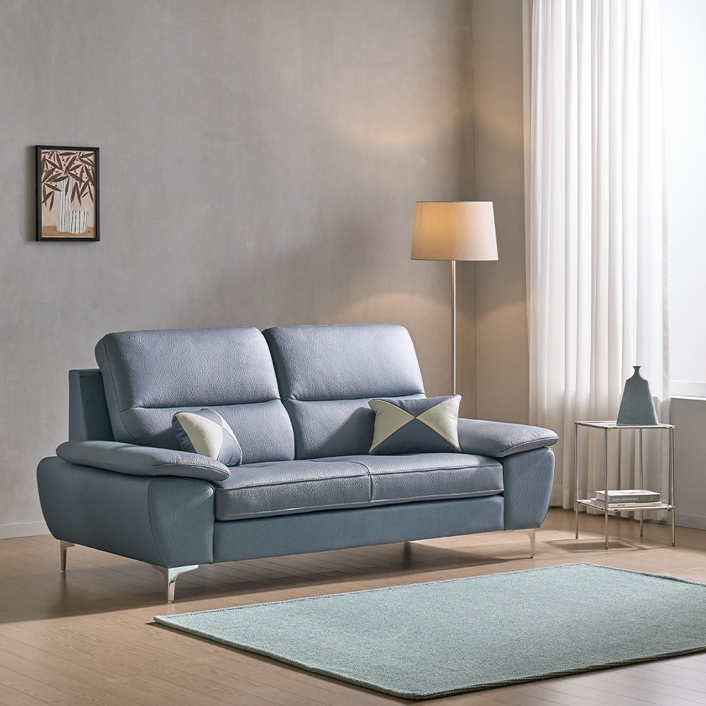 퍼보 네츄라 통가죽 국산쇼파 3,4인용 라이트 그레이,블루