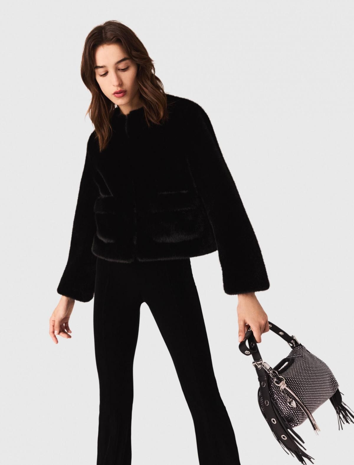 마쥬 모던 벨벳 스트레치 부츠컷 팬츠 3661601980343 SCHWARZ - 상세 이미지 5