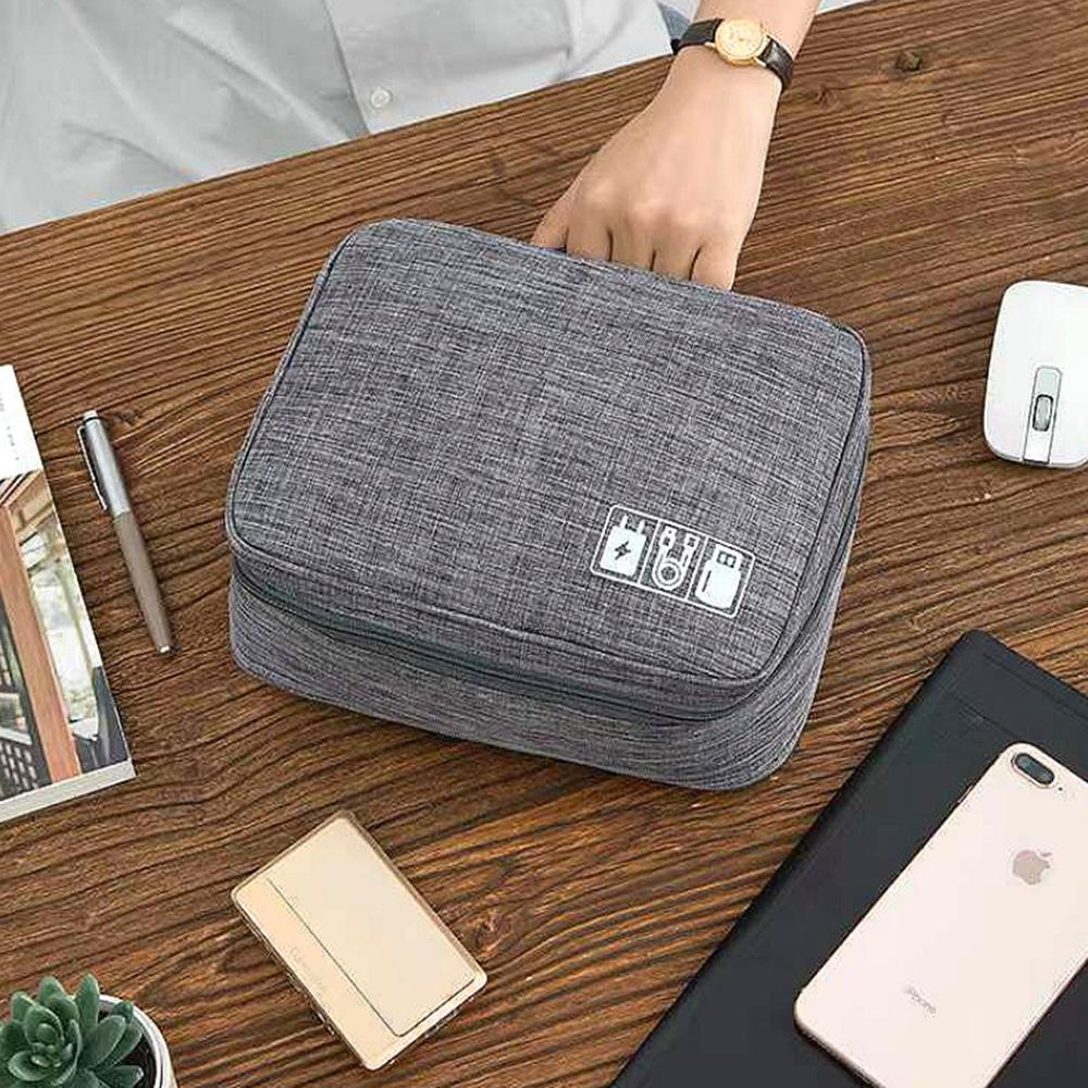 멀티 USB 케이블 충전기 보조배터리 디지털 다용도 외장하드 여행용 미니 정리 파우치 - 상세 이미지 3
