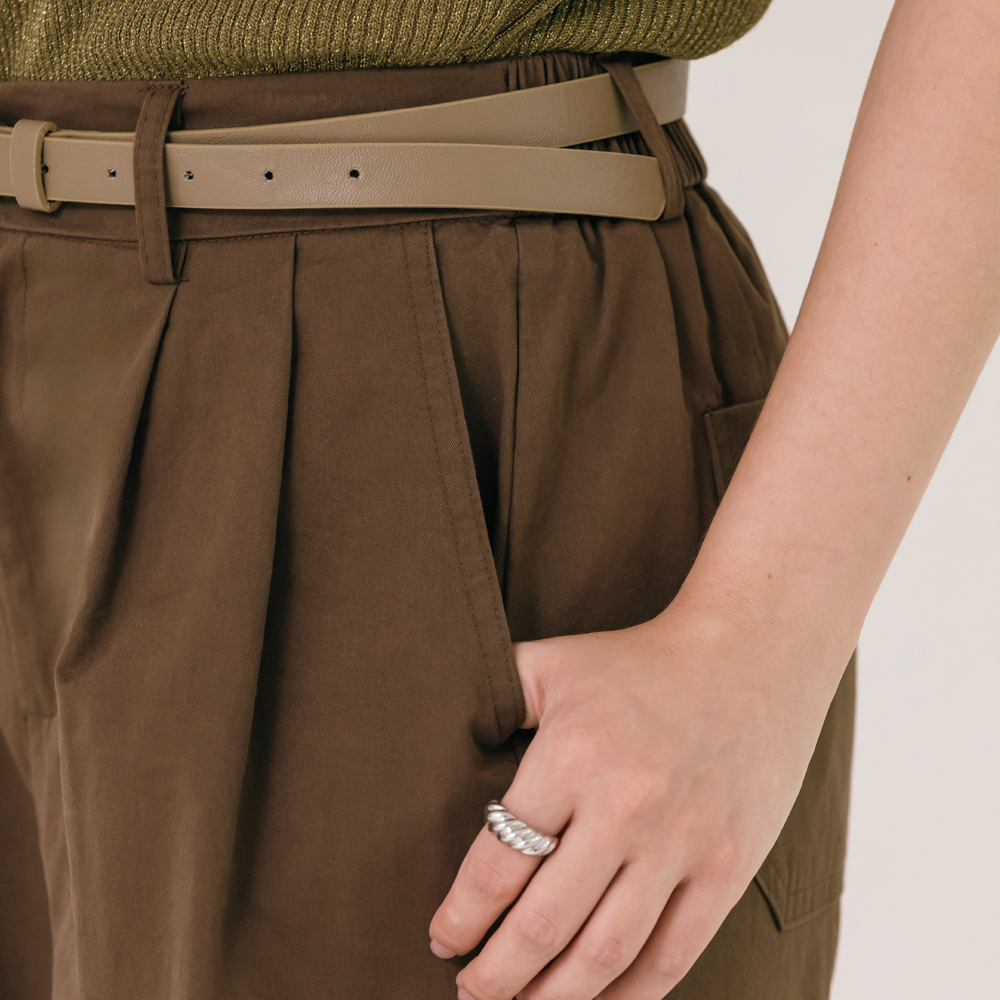 스탠다드 핀턱 하프 팬츠 벨트세트 - 상세 이미지 2