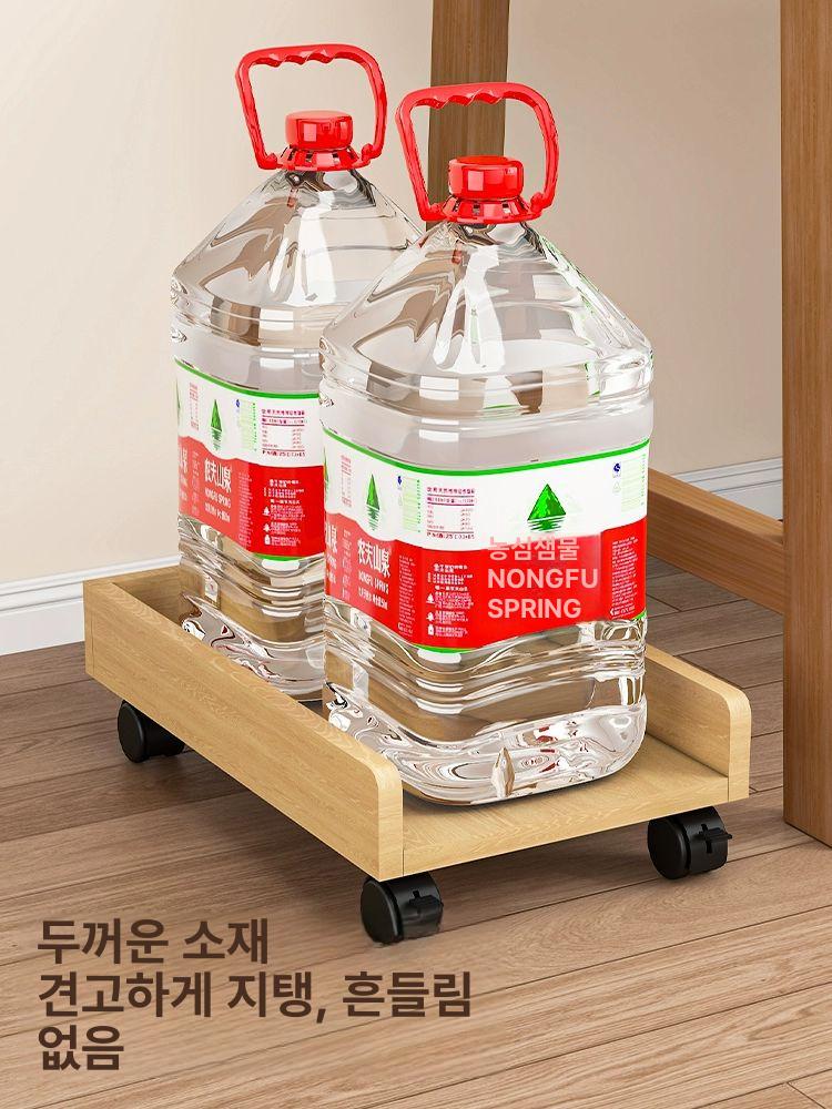 원목 PC 본체받침대 컴퓨터받침바퀴 다용도 이동식 원목색-단판 휠형 - 상세 이미지 4