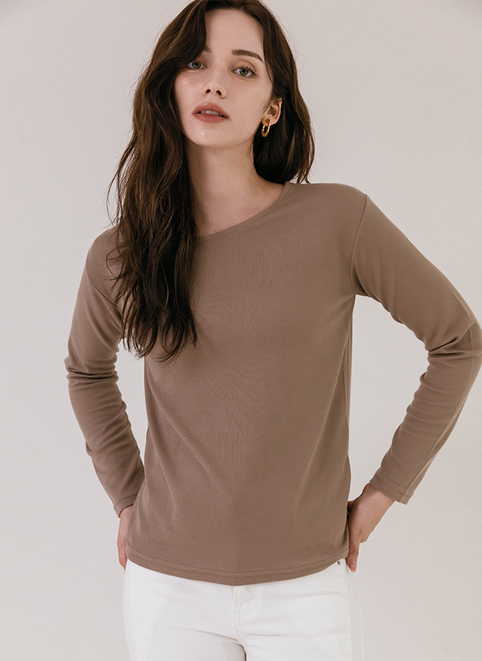 베이직 컬러구성 잔골지 스판 티셔츠 3color - 상세 이미지 4