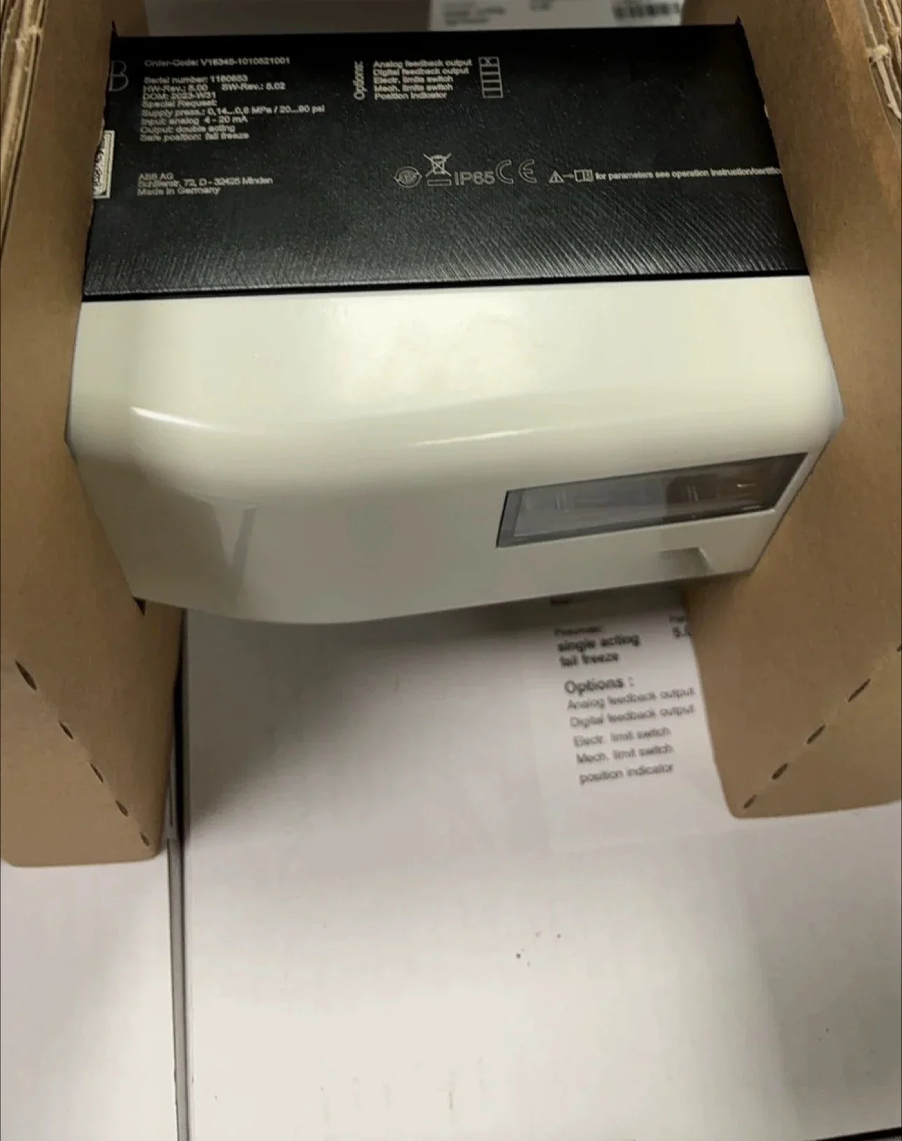 V18345- 1010521001 /ABB 밸브 포지셔너 1010221001