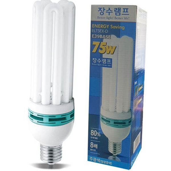 주광색 75w 삼파장 전구 대소켓 e39 삼파장 전구 장수램프 - 상품 이미지
