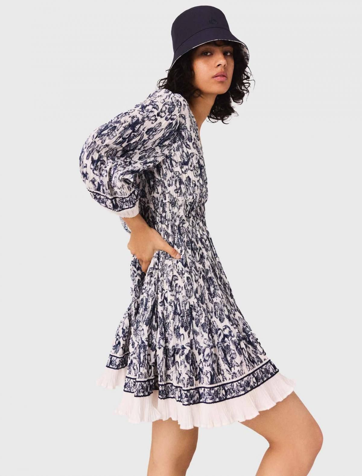 마쥬 프루티 플리츠 미니 원피스 3661601965722 BLEU FRUITS PRINT - 상세 이미지 3