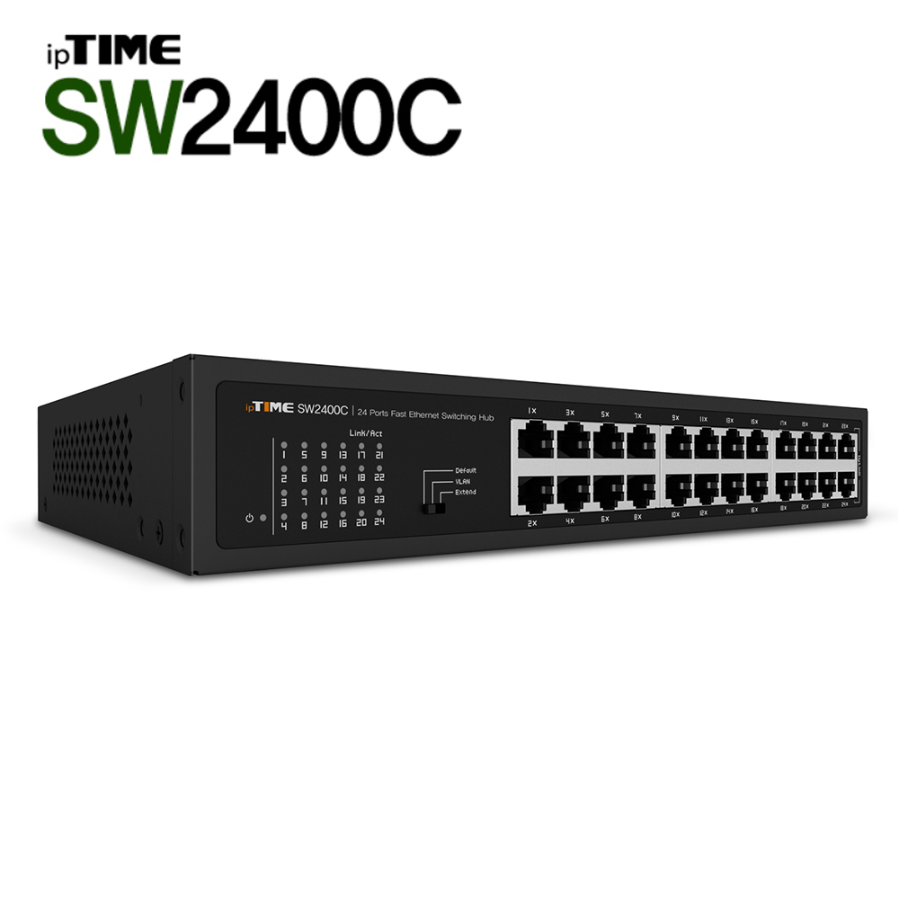 ipTIME 스위칭허브 SW2400C 24포트 기숙사 아파트 PC 기업 병원 학원 - 상품 이미지
