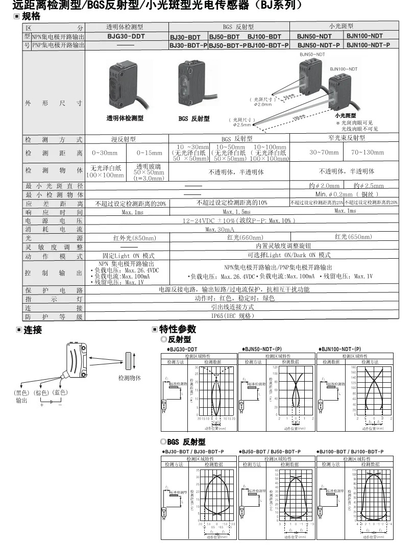 광전센서 BJG30-DDT BJ30-BDTp BJ50-BDT-P