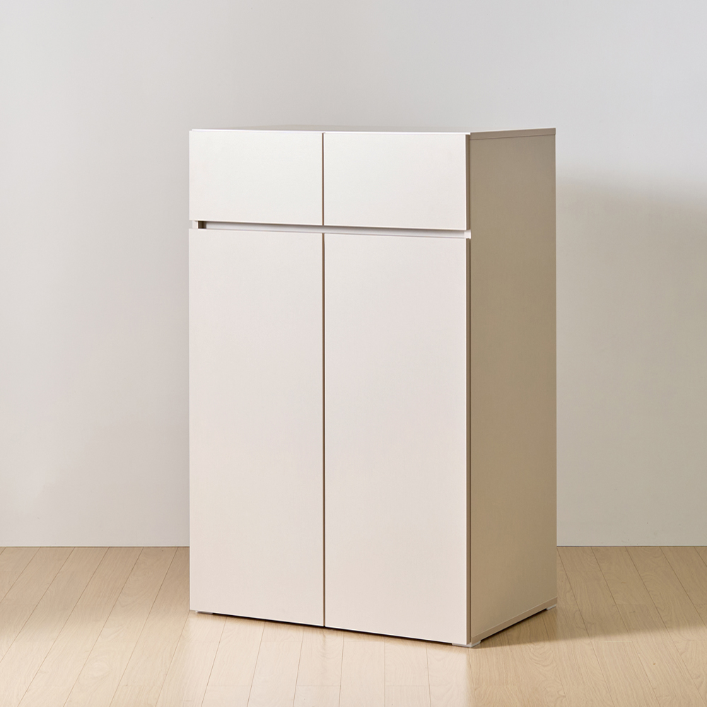 [와이드형] 조아 수납장 모듈 다용도 거실 베란다 (더 높은/서랍형 800), 4단, 크림화이트