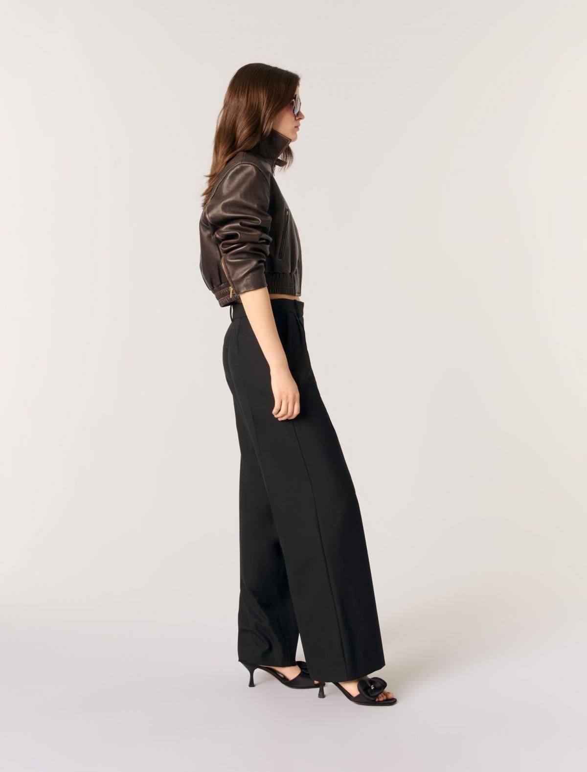 마쥬 와이드 테일러드 슬랙스 팬츠 3661601938276 SCHWARZ - 상세 이미지 3