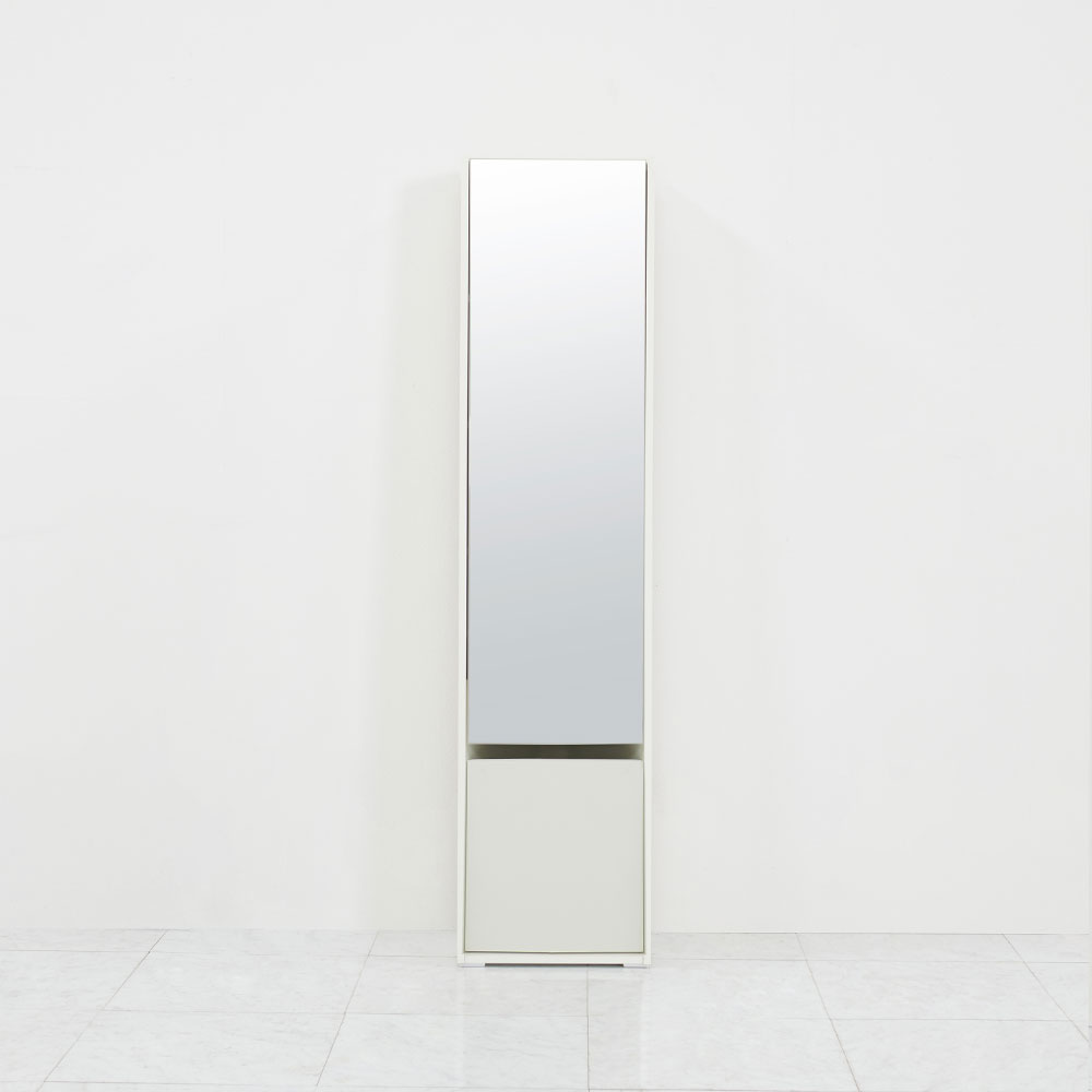 올굿퍼니처 보노 슬라이딩 전신 거울 수납 도어형 아이보리, 400x295x1650