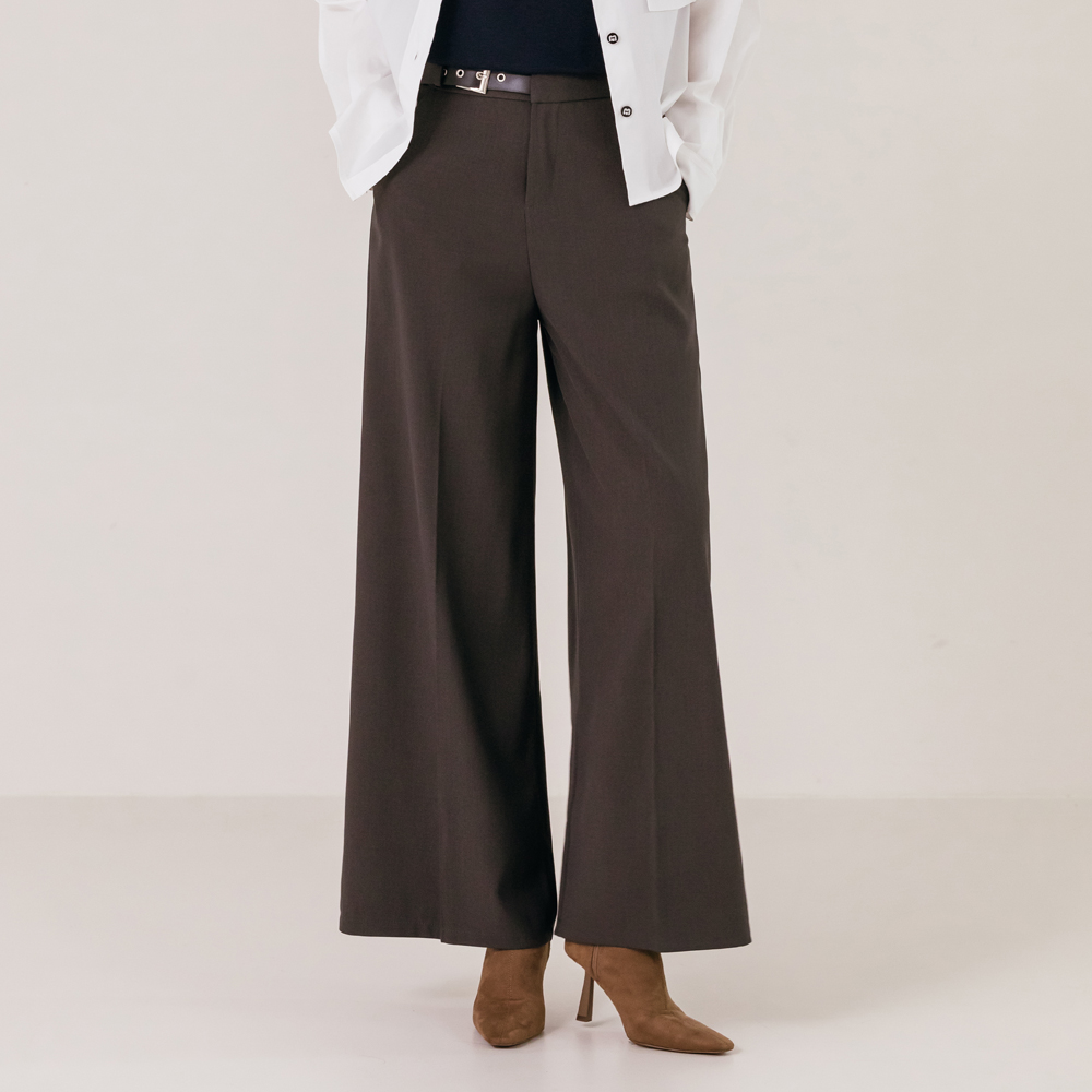 원사이드 벨트 와이드 슬랙스 - 상세 이미지 3