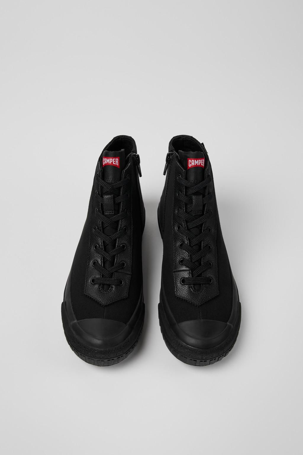 캠퍼 블랙 캔버스 하이탑 스니커즈 Camaleon K400615-004 BLACK - 상세 이미지 4