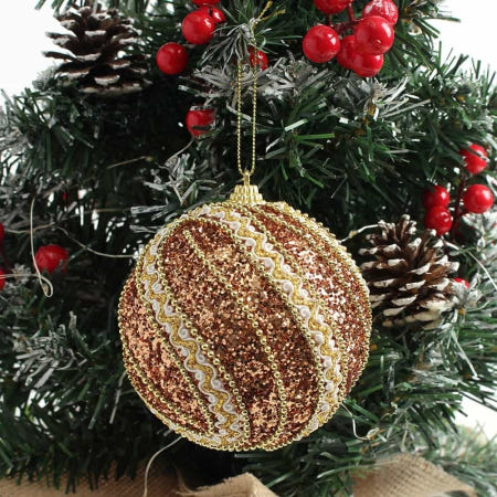 YWstore 로즈골드 장식볼 2개 리본회오리 크리스마스용품 크리스마스트리오너먼트세트