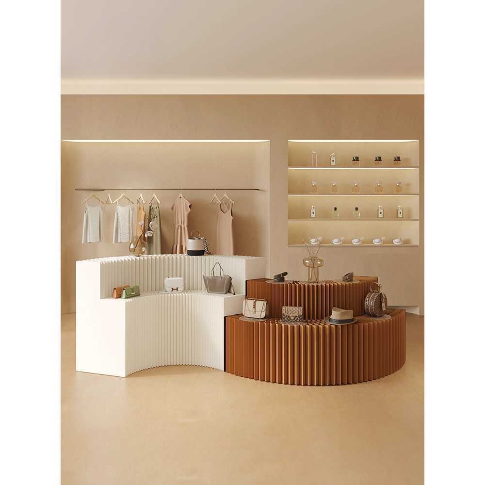 종이 진열대 가벼운 전시용 상품 매대 조립형 구조 A형 90x56x300-400cm(16패널) - 상품 이미지