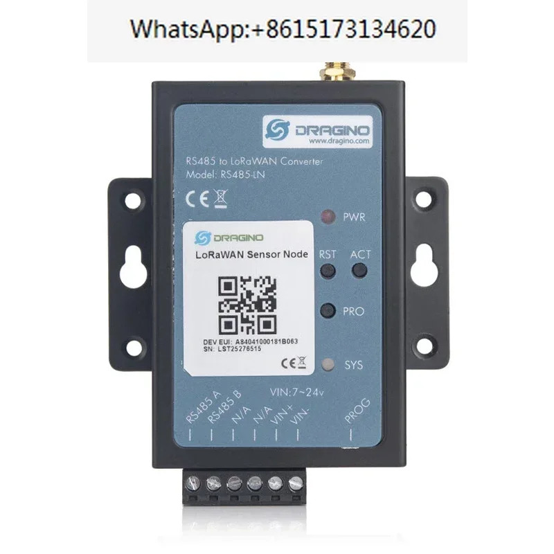Dragino RS485-LN RS485/Modbus-LoRaWAN 변환기는 리퍼자가 RS485 장치를 모니터링/제어할 수 있도록