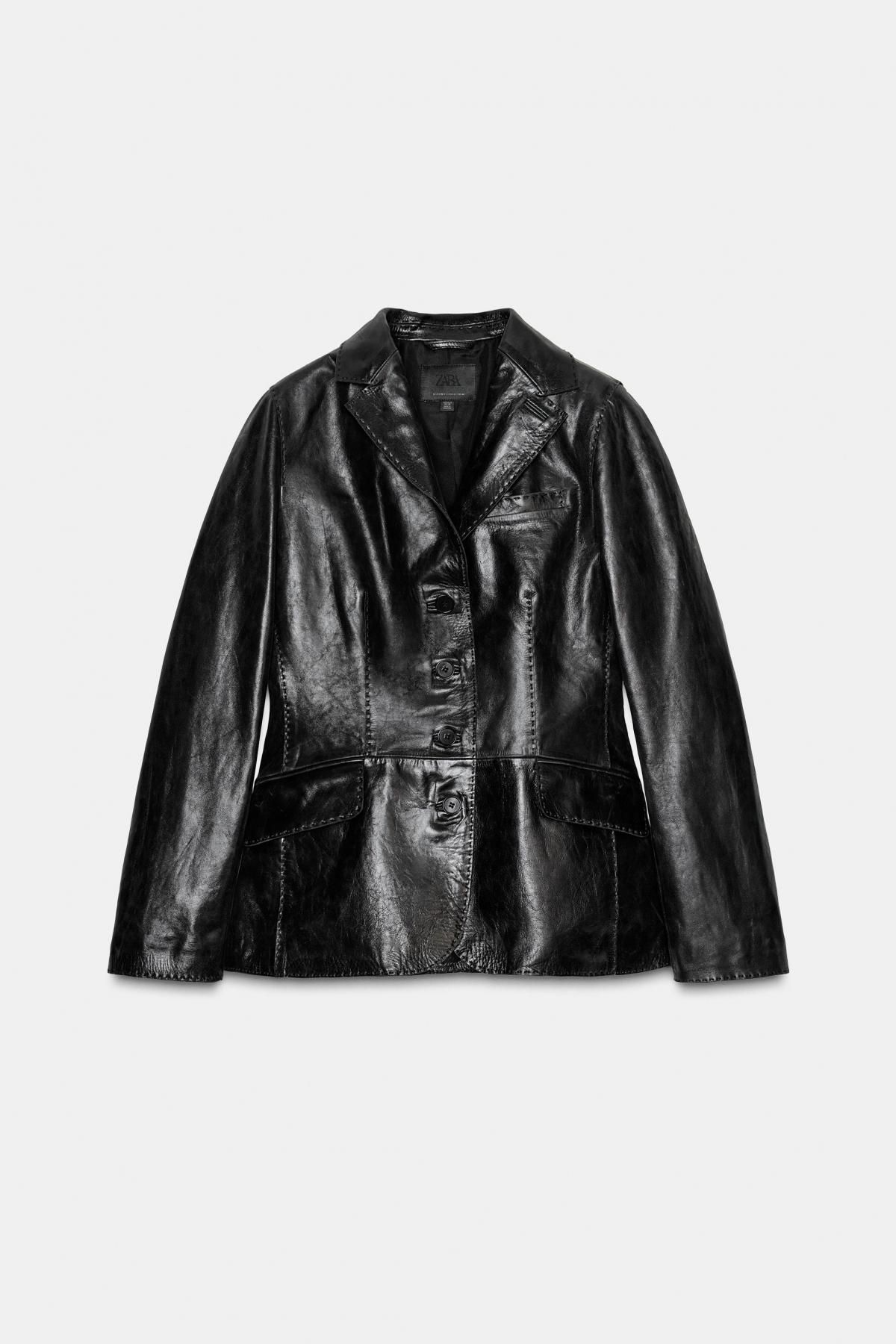 자라 프리미엄 레더 테일러드 블레이저 5479/773 BLACK - 메인 이미지