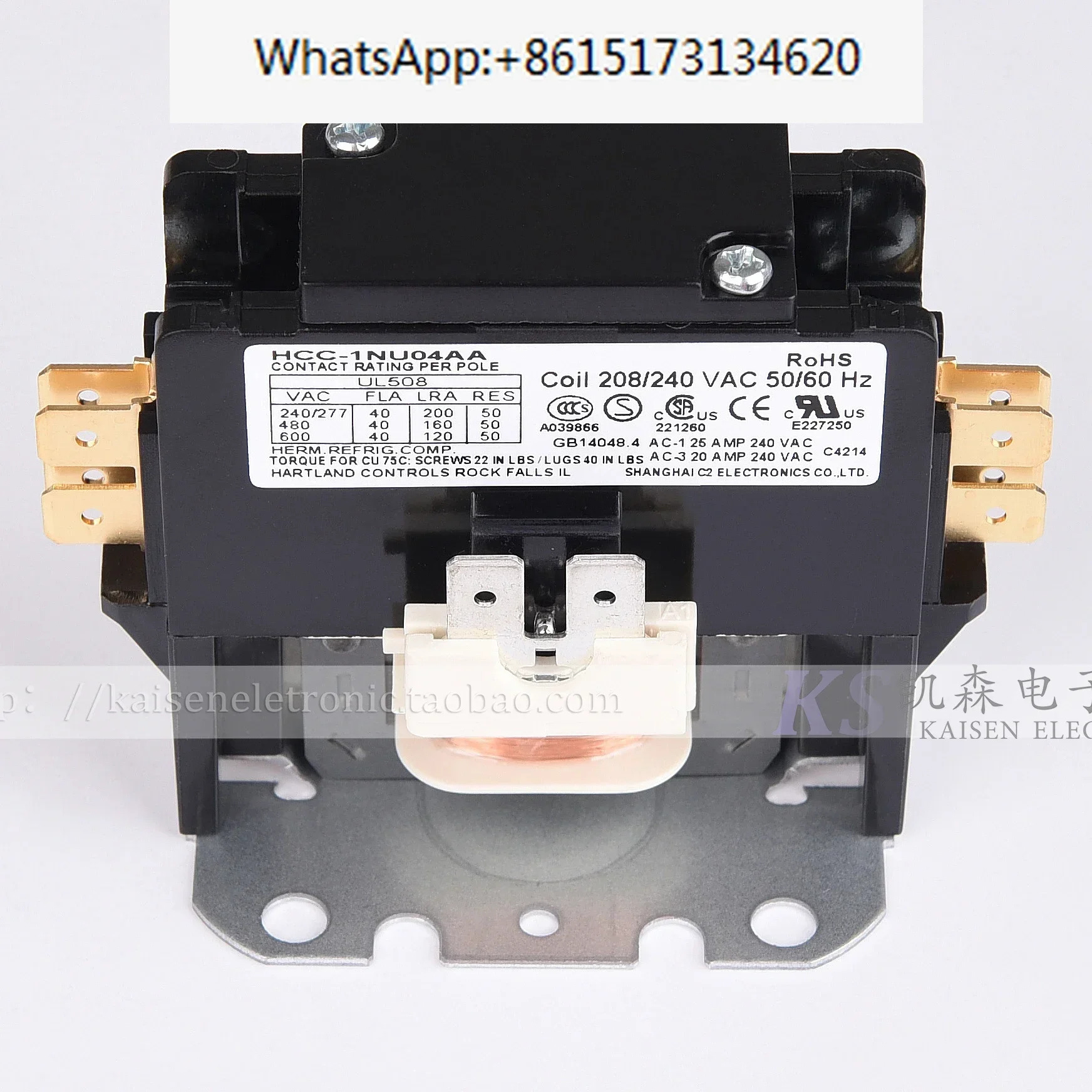 220V 40A 고부하 단상 HCC-1NU04AA Hartland s AC 접촉기