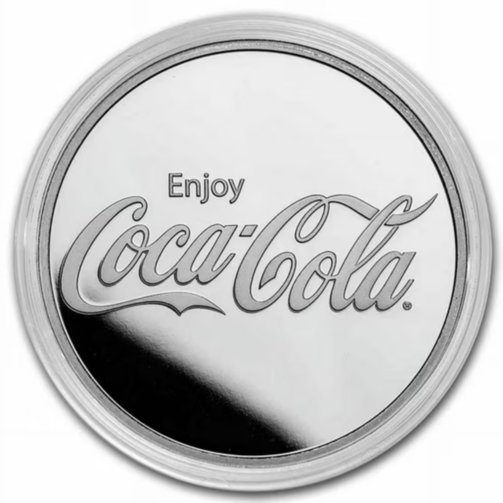코카콜라 실버 스트럭 라운드 캡슐형 한정판 수집용 기념 은화 31.1g-모바일 11번가