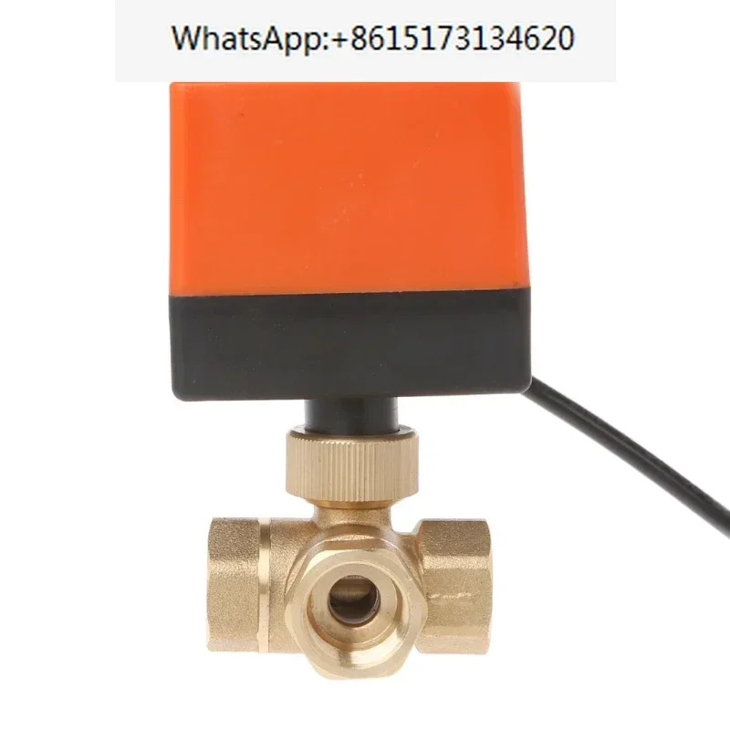 DN15 DN20 DN25 DN32 DN40 전기 볼 밸브 AC220V 3 선 2 제어 황동 스레드 안정