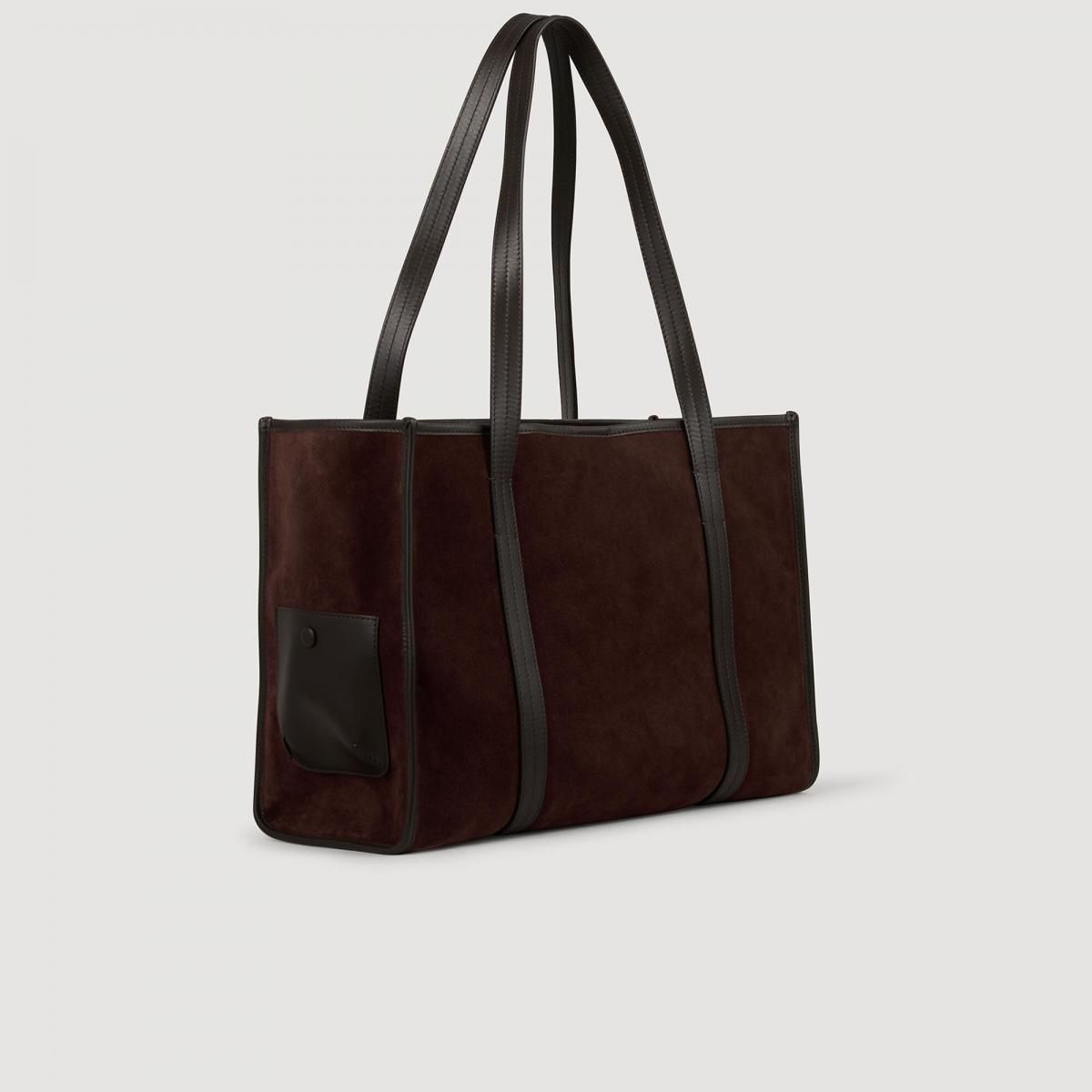 산드로 소프트 스웨이드 쇼퍼백 브라운 SFASA01522 MAHOGANY - 상세 이미지 2