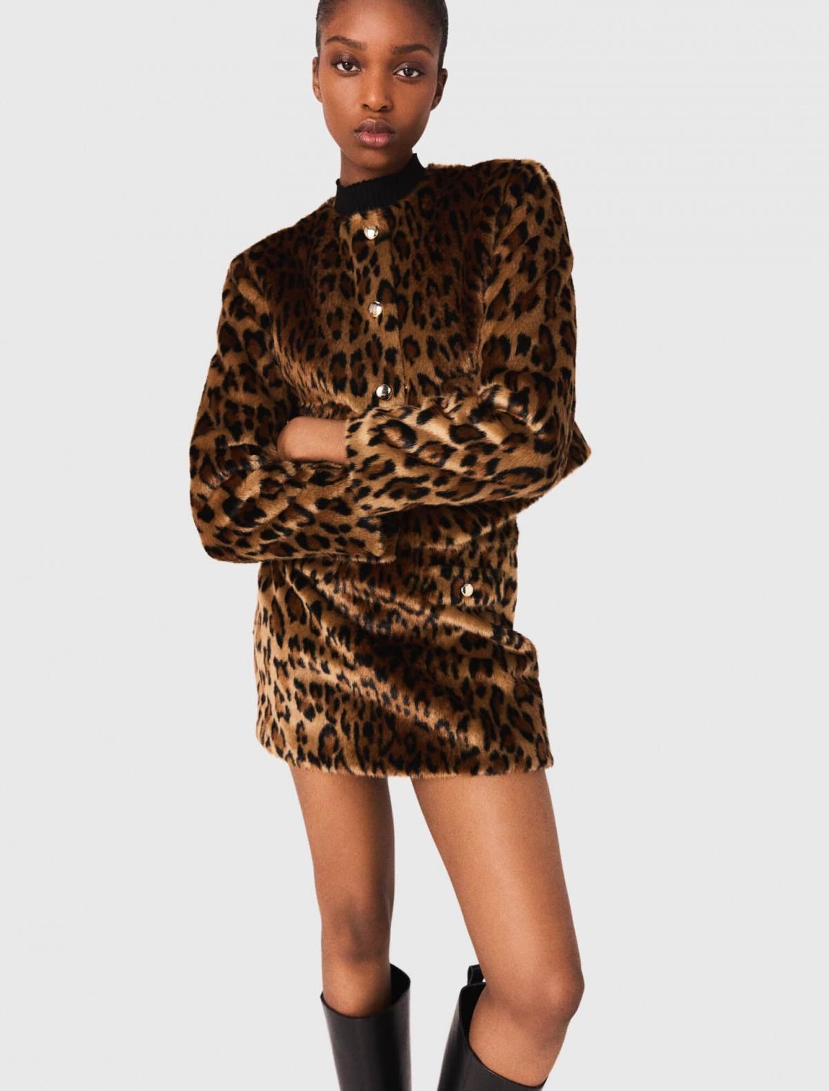 마쥬 페이크퍼 레오파드 크롭 재킷 3661601976988 GRAND LEOPARD PRINT - 상세 이미지 5