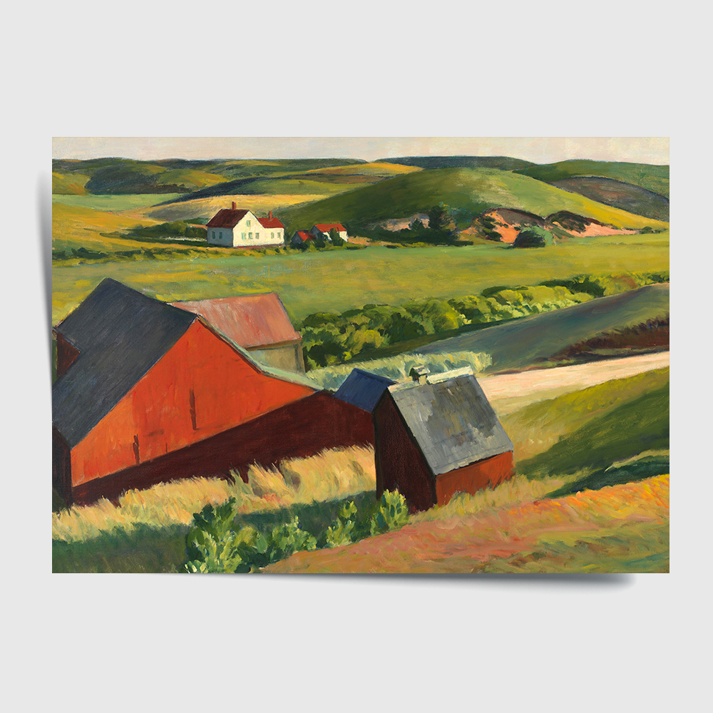 에드워드 호퍼 인테리어 그림 액자 포스터 명화 Cobb's Barns and Distant Houses 1933 - 상세 이미지 2