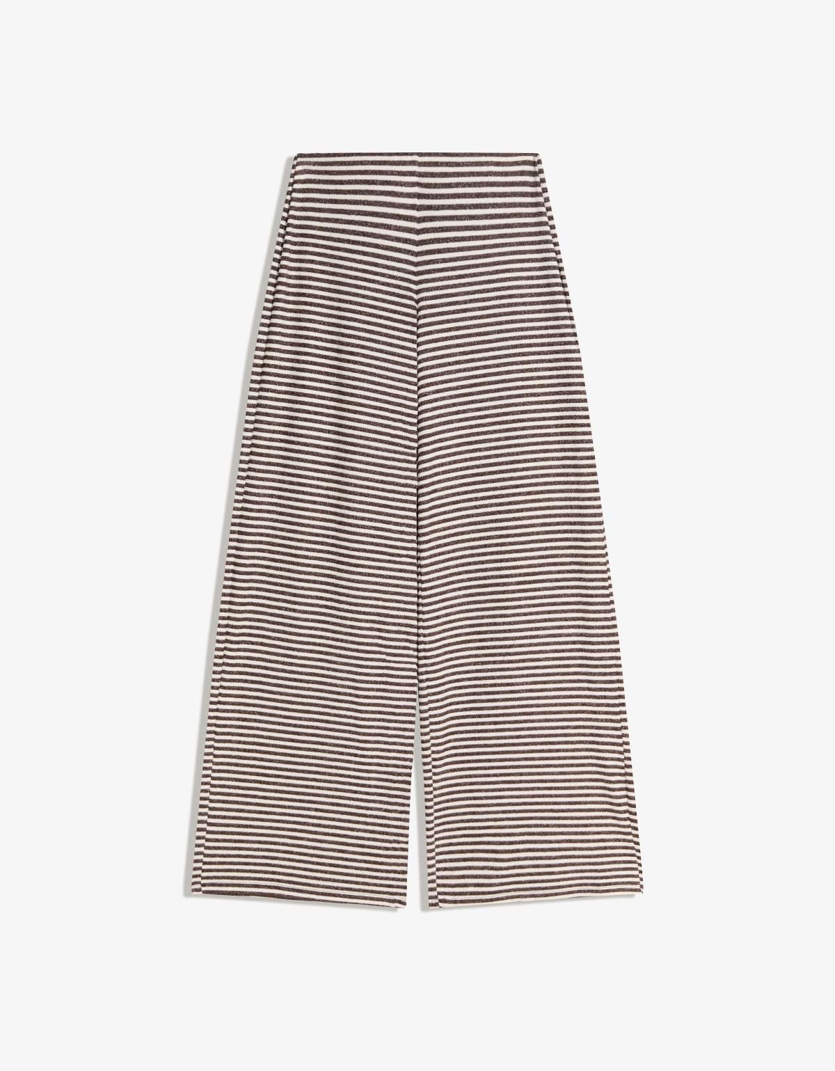 버쉬카 스트라이프 와이드핏 니트 팬츠 5160/218 BROWN - 상세 이미지 4