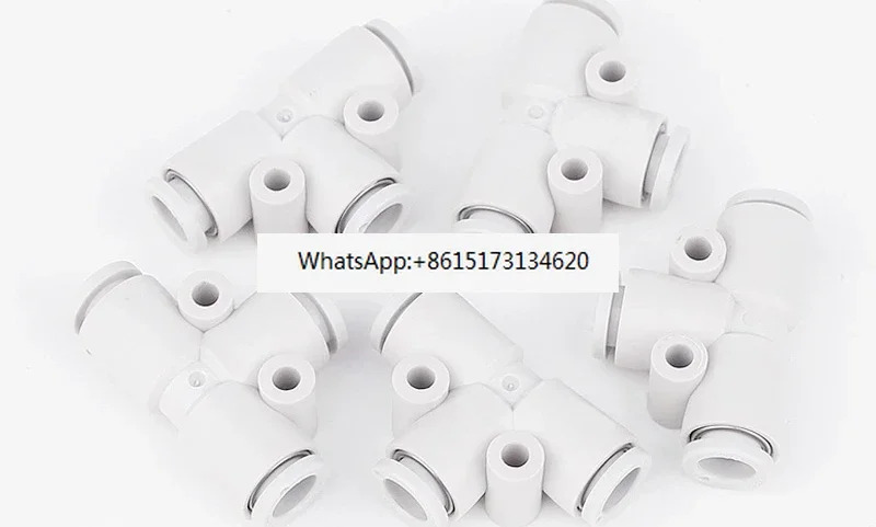 10PCS 공압 액세서리 플라스틱 감속기 T 티 파이프 퀵 커넥터 흰색 KQ2T 04 06 08 10