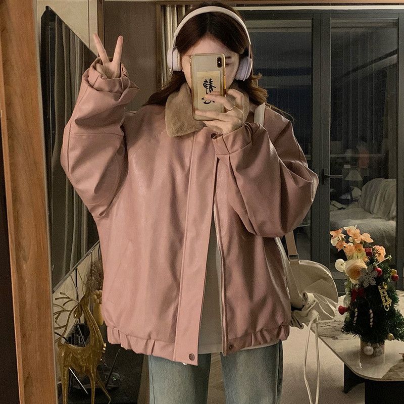 여성 겨울 퍼 퀼팅 자켓 따뜻한 복고풍 코튼 아우터 스타일 캐주얼한 착용감 모던한 디자인 핑크 컬러 트렌디한 겨울 패션 - 상세 이미지 4